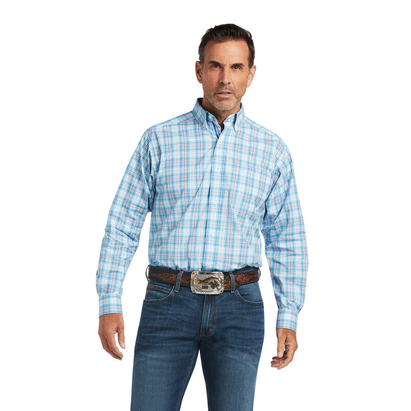 Camisas Ariat Pro Series Quimby Classic Fit Azules Hombre - Chile 803-DGCVNY